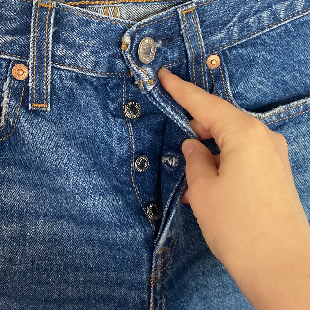 Levi’s Premium Wedgie Icon Fit cropped rigid denim jeans in medium wash sz 26 - Picture 7 of 15